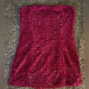 Hot pink Fashion Nova sequin mini dress Size 1XL